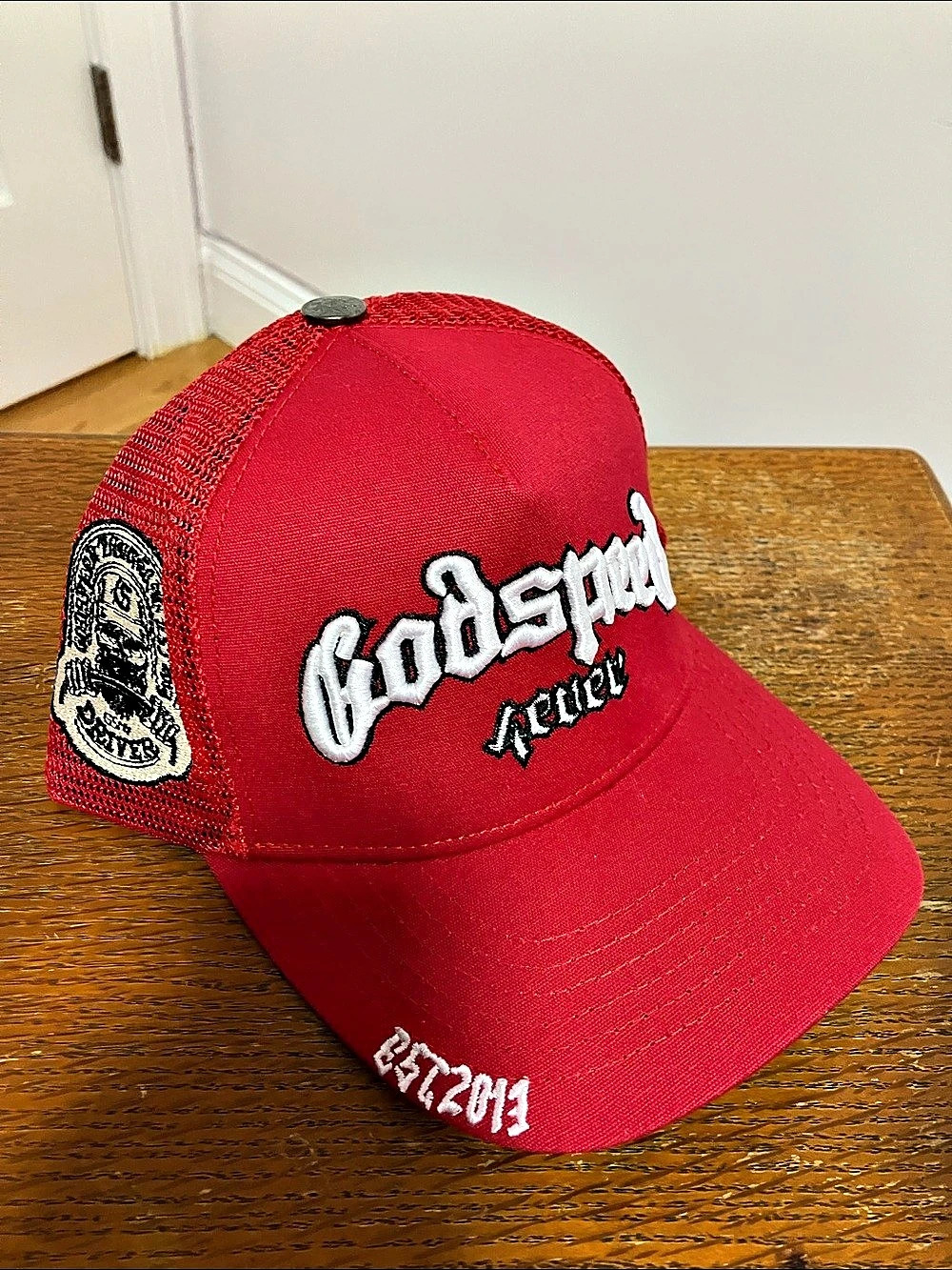Godspeed New York Godspeed Forever Trucker Hat Red